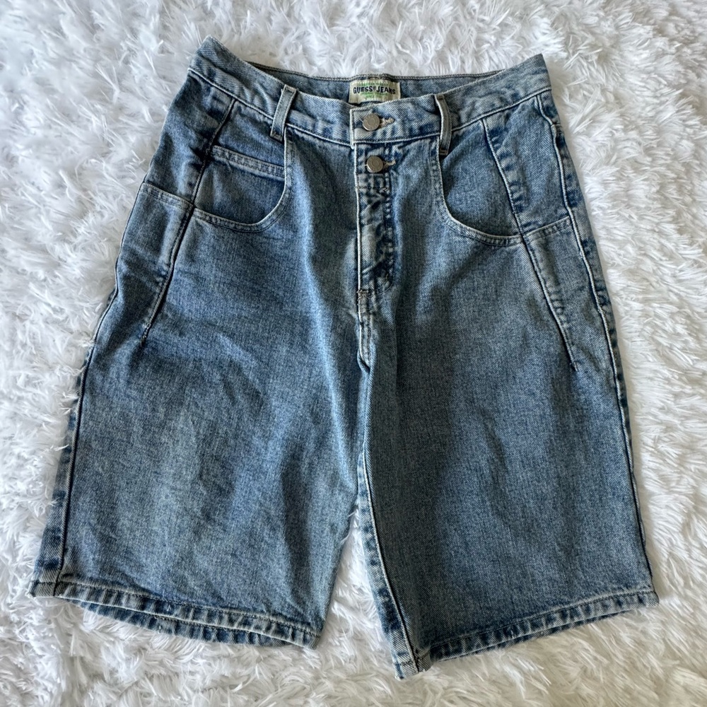 Men’s Guess‎ Jean Shorts Light Wash Denim Size 29 Classic Vintage Dad